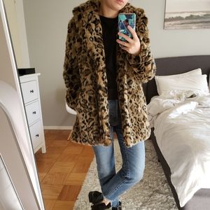 H&M Faux Leopard Fur Coat